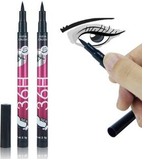 OCTAVIA BEAUTY Waterproof liquid eye liner 36 hours stay pack of 2 5 g (Black)