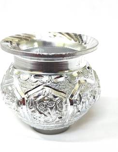 samukkaras fashions White Metal German Silver Ganesha Pooja Kalash / Pooja Lota(pitcher) 300 ml Silver Kalash
