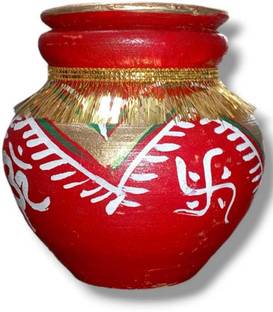 Hk Group Colourful Painting Kalash Ceramic Kalash