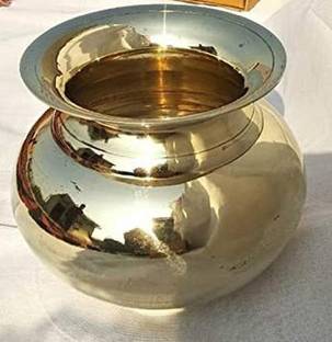 ZOCTALGEM Pure Brass Kalash Pooja Lota Puja Plain, 500 ml, 4.5 inch, 1 Piece Brass Kalash