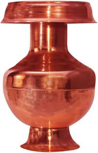 Shrinika Copper Pooja Kalash | Copper Devi Ghot | Copper Pooja Lota Hight - 8.5 Inch Copper Kalash