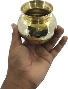 Craft World Brass Pooja Lota /Diamond Designer Lota(Gold) Brass Kalash