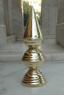 SHRIJIMATHURA shrijimathura/ temple kalsh for top 3 step pure brass lekar coated Brass Kalash