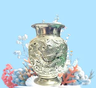 Denique German Silver Kalash Lota for Temple, Pooja Item/Silver Kalash/Lota for Pooja Silver Plated Kalash