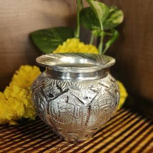 pujaccraft Pooja White Metal Kalash Aluminium Kalash