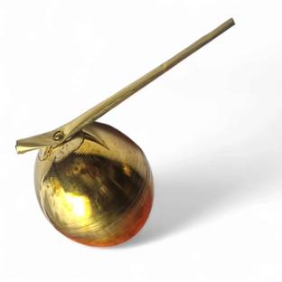 Divine Bazaar Coconut/Brass Nariyal for Mangal Kalash, Brass Coconut for puja Brass Kalash