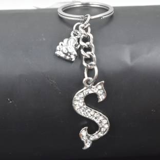 AFH ALPHABET S LETTER METAL MAHA GANPATI CHARM PROTECTIVE KEYCHAIN FOR CAR, BIKE Key Chain