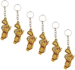 MM Premium plastic Brown colour Gun keychain - 6 Keychains Key Chain