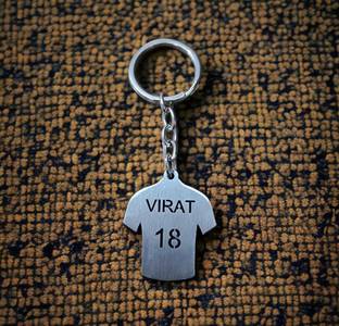 HappierYou Virat Kohli Cricket jersey Metal Keychain | Virat 18 Cricket Keychain Key Chain