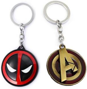 Jainsburys Combo of Avengers logo Rotating & Deadpool Rotating keychain Key Chain