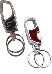 StealODeal Pink Metal Hook Keychains with Red Hook Keychain for Bikes Car Key Chain