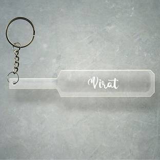 SY Gifts Cricket Bat Logo Design With Virat Name Key Chain