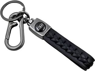 MAG BEE Tata Logo Leather Strap with Hook (Black) -kC807 Key Chain