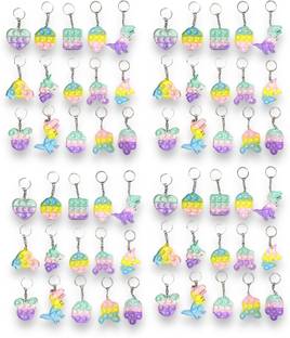 SRD TRADERS Pop it Keychain Fidget Toys for Kids | Stress Relief Toy | (Pack of 40 ) Key Chain
