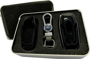AUTODIFY ABS Hard Case Car Key Cover Black Fit for Ford (3 Button Push Start Key) Key Chain