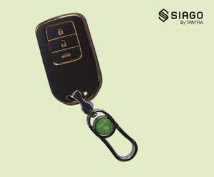 SIAGO Soft TPU Car Key Cover Compatible with Honda Elevate 2 Button With key Chain Key Chain