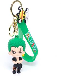 Daiyamondo Angry One Piece Anime Roronoa Zoro In Standing Form 3D keychain With Ribbon Key Chain
