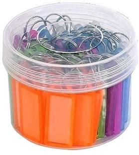Skrill Multicolor (Pack of 50) Keyring with Name Tag Label Two Side Id Label for Office Key Chain