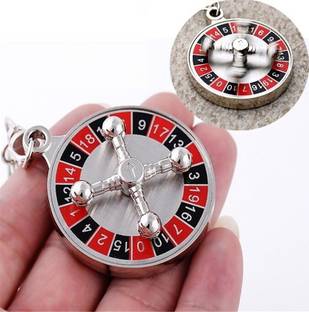 Blue Aura Russian Roulette Wheel Casino Keychain Key Chain
