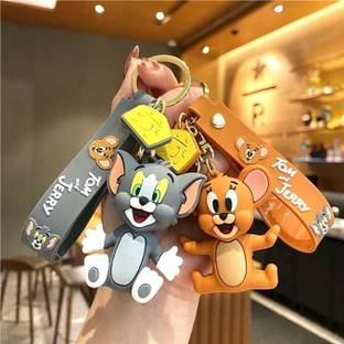 posxo 3D Cute Tom and Jerry Keychain For Girls and Boys (Pack of 2) Key Chain