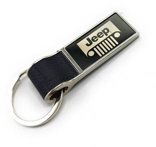Jdp Novelty Leather Metal Keychain for j-e-e-p Car.Rectangular Shape. Key Chain