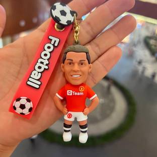 Mubco Ronaldo Manchester 3D Keychain | Strap Charm & Hook | Football Player Model Toys Key Chain
