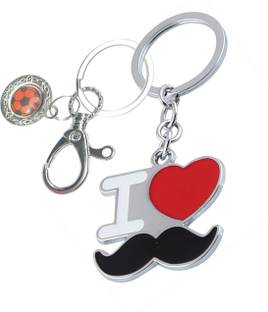 KV Fashion I Love Moustache With Hook Keychain Code-03 Key Chain