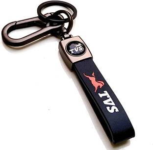 Anexa TVS Leather Strip Metal Best Quality Bike key chain with Hook Key Chain