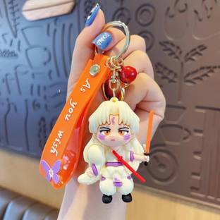 Mubco Inuyasha Sesshomaru 3D Keychain | Strap Charm & Hook | PVC Anime Model Toys Gift Key Chain
