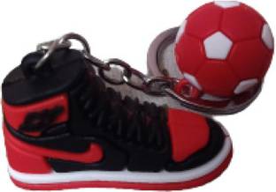 365 Degree Football Shoe Silicon Rubber 3D Keychain for Bikes and Lockers (Multicolor) Key Chain