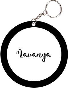 SY Gifts Lavanya Name Black Keychain Key Chain