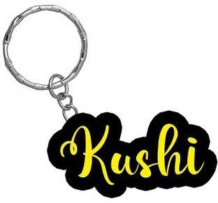 SY Gifts Kushi Name Black Yellow Name Keychain Key Chain