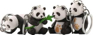 RainSound Cute Panda 3D ( Pack of 4 ) Key Chain