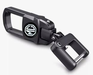 nuira MG Car Logo Keychain Heavy Duty Premium Metal Black Color Key Chain