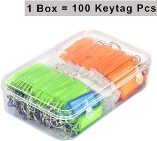 canoff Multicolor Keyring & Keychain With Name Tag Labels Pack of 100 Key Chain