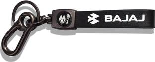 YAANATURAL LEATHER&Metal Bajaj Bike Stainless Steel Locking keyChain Bajaj 150|220|n160|125 Key Chain