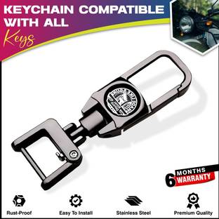 MIKANIX RE Made Like Gun Anti-Rust Metal Leather Key Chain | Key Ring With Locking Hook Key Chain