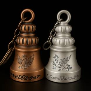 vcom Combo of 2 Guardian Bell Keychain Tibetan Bike Car Key Chain Key Chain