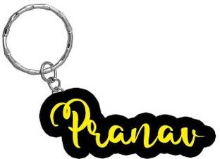 SY Gifts Pranav Name Black Yellow Name Keychain Key Chain