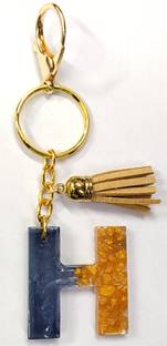 MOREL LETTER H ALPHABETS HAND MADE RESIN KEYCHAIN THEME IN STONE COLOR FOR BIKE & CAR Key Chain