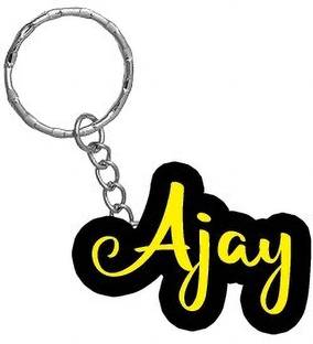 SY Gifts Ajay Name Black Yellow Name Keychain Key Chain