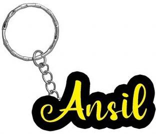 SY Gifts Ansil Name Black Yellow Name Keychain Key Chain
