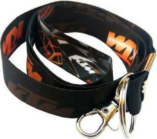 Tagnation Ktm Black Fabric IDTag Keychain with lock Lanyard Carabiner