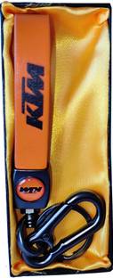 VINAL Stylish Leather Stripe KTM Bike Keychain with Auto Keyring Key Accessories & Metal Hook Locking for finished look, Key Chain For KTM Bike Key Chain