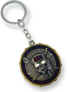 RR Shopping Zone Pirates of the Caribbean Keychain Jack Sparrow Captain Skull Spinner Key Chain