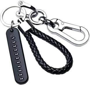 CELEORIS Anti-Lost Car Keychains With Phone Number Tag Keychain Double Pendant Keyring Key Chain