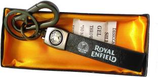 DKERAOD K-DK-8 Royal Enfield Leather Hook Metal Keyring Keychain Bike Car Scooty Etc Key Chain