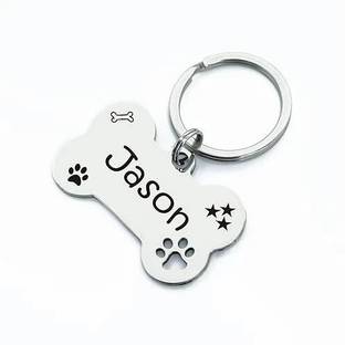 Myurawells Name Pet Tags,Pet ID Tags with Name,Custom Cat Tag,Metal Engraved Tag Key Chain Key Chain