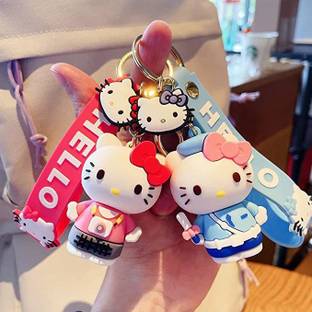 gtrp Cute Action Figure 3D Rubber Silicone hello kitty keychain Key Chain