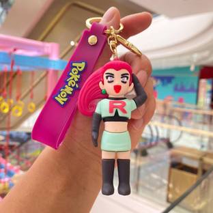 Mubco Pokemon Jessie 3D Keychain | Strap Charm & Hook | PVC Cartoon Model Toys Gift Key Chain